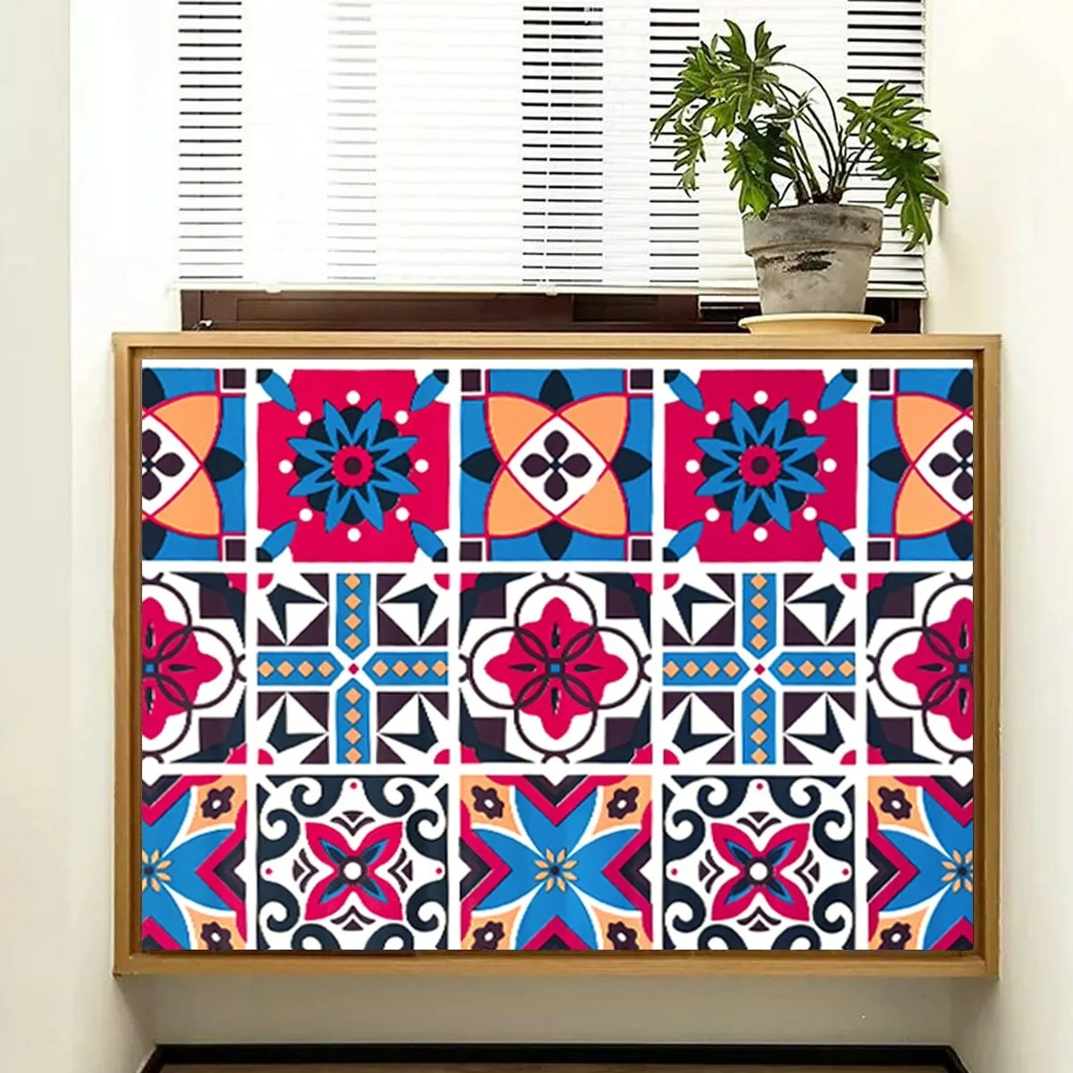 Самоклеюча плівка на паперовій основі вінтажна бордова мозаїка 0,45х10м SW-00000789 – зображення використання 5