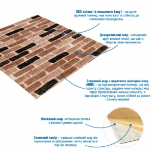 Панель стінова 3D classical brick (346-2) 700х770х2мм (D) SW-00001915 – додаткове зображення 2