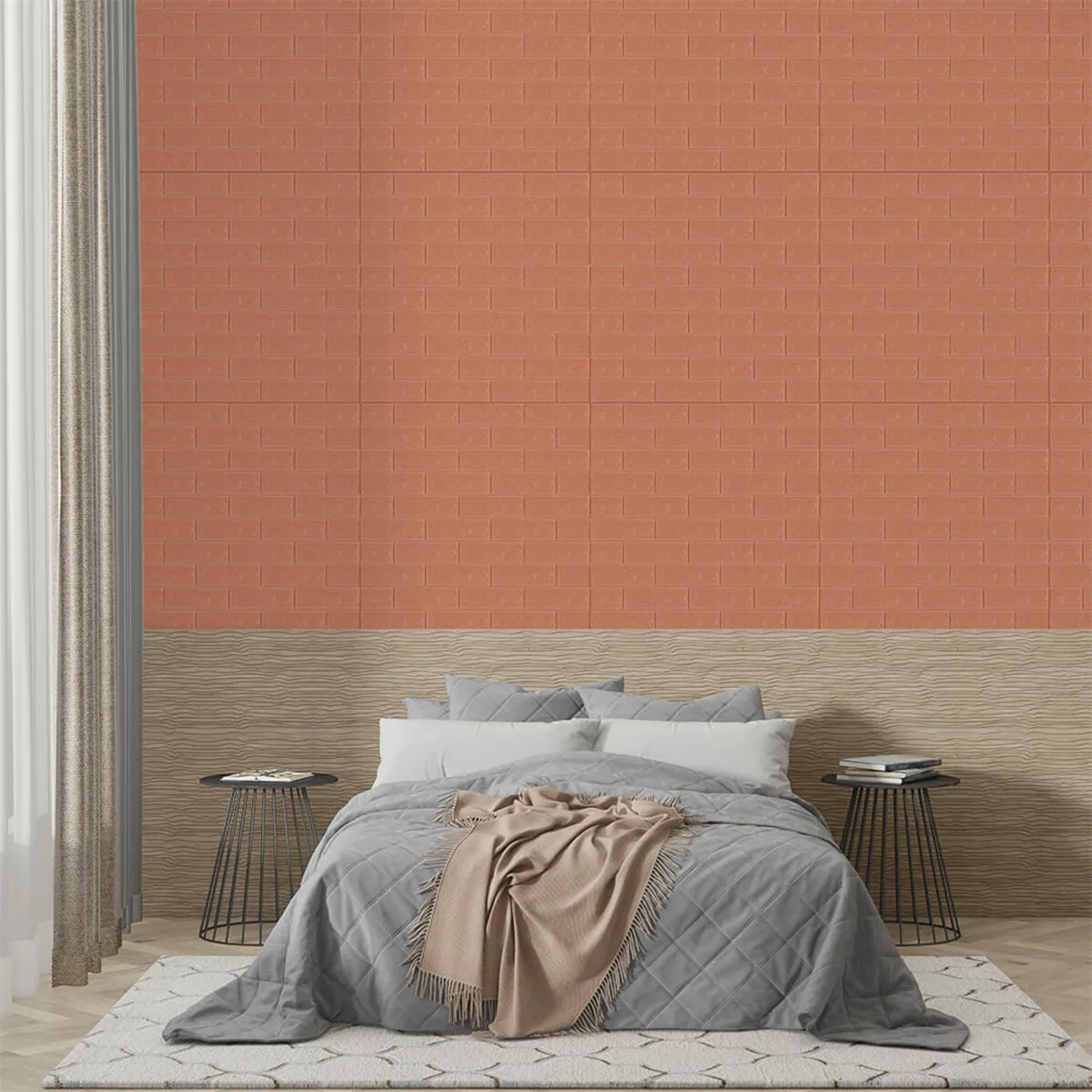 Панель стінова 3D 700х770х2мм пудра (D) SW-00001907 – зображення використання 5