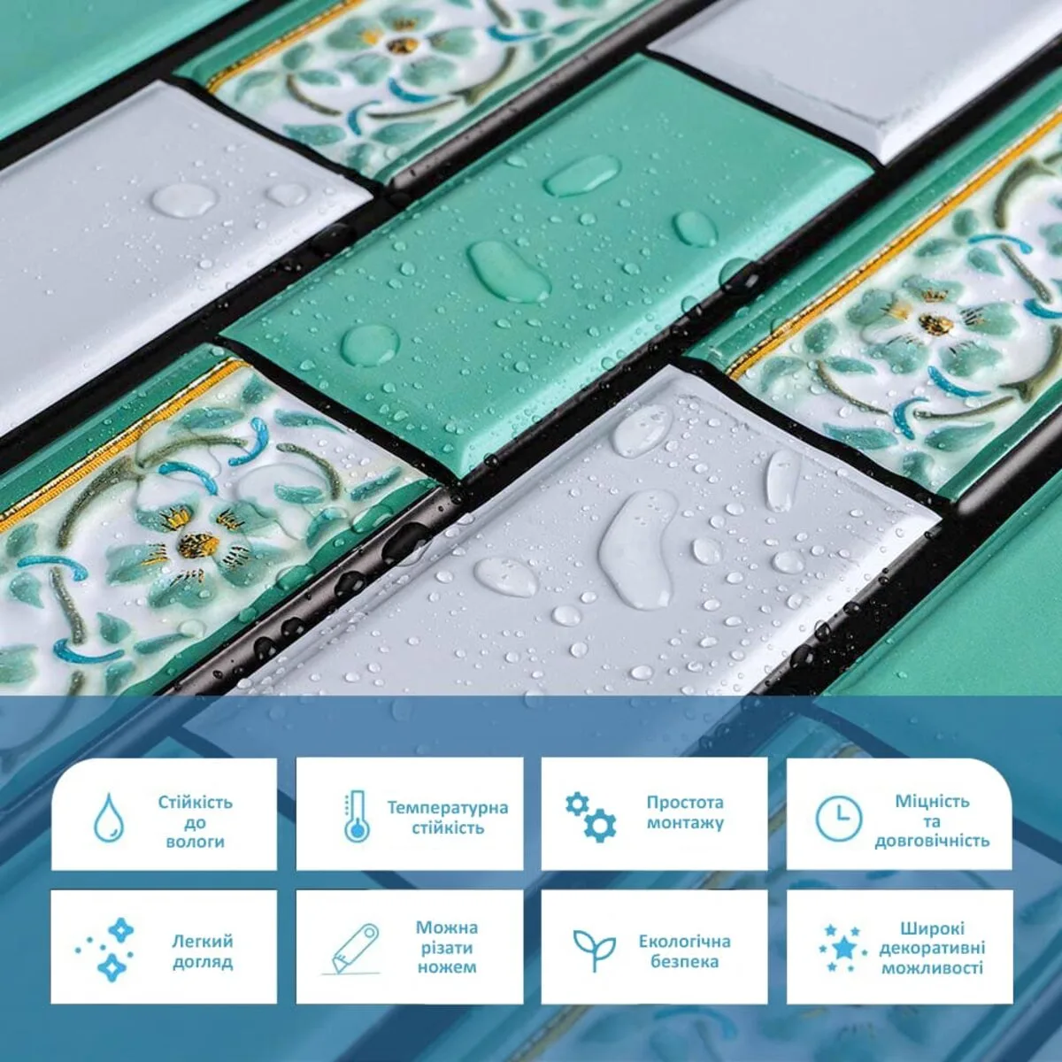 cff70ade72-4_resize_1200x1200 Декоративна ПВХ панель цегла зелений орнамент 960х480х4мм SW-00001429 – зображення використання 4