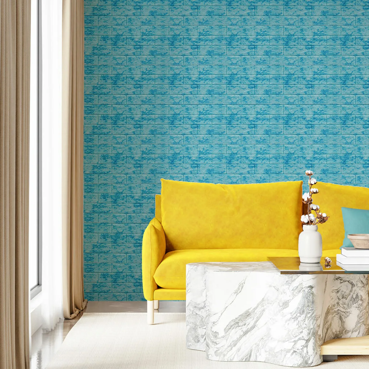 d2f6c8434c-5_resize_1200x1200 Декоративна 3D панель самоклейка під цеглу Блакитний мармур 700х770х5мм (065) SW-00000033 – зображення використання 5