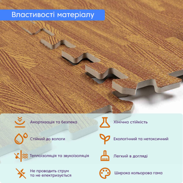 Підлога пазл — модульне підлогове покриття 600x600x10мм золоте дерево (МР2) SW-00000022 – зображення використання 4