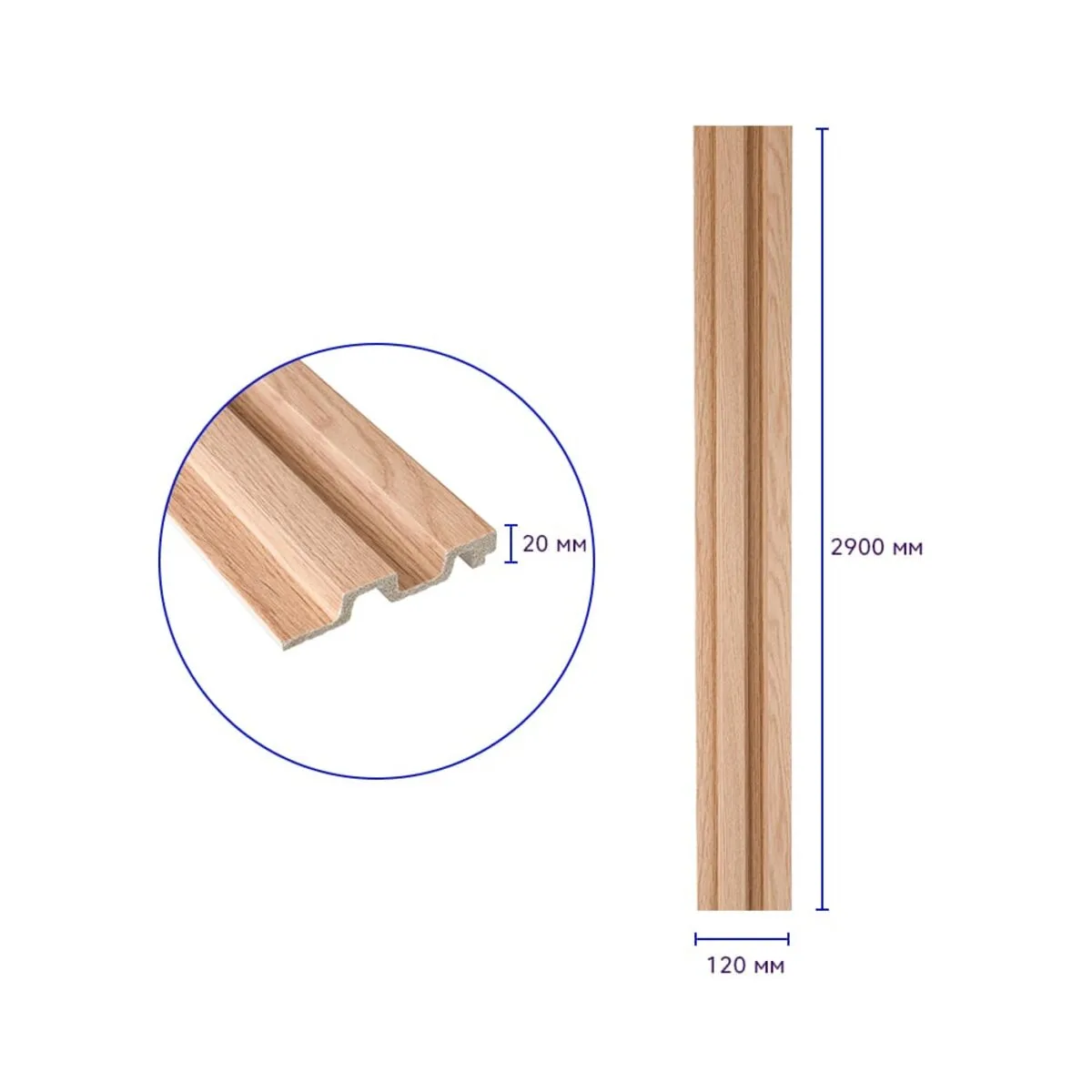 Рейка декоративна PS бук 2900х120х20мм SW-00002145- – зображення виду 3