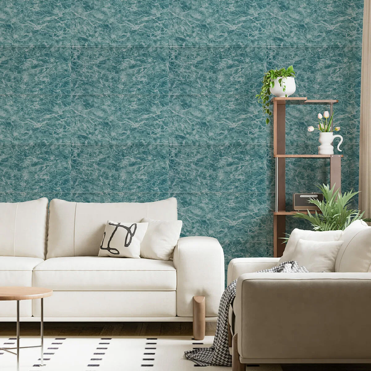 e507ed8f95-5_resize_1200x1200 Декоративна 3D панель самоклейка Морська мармурова плитка 700х700х4мм (362) SW-00000530 – зображення використання 5