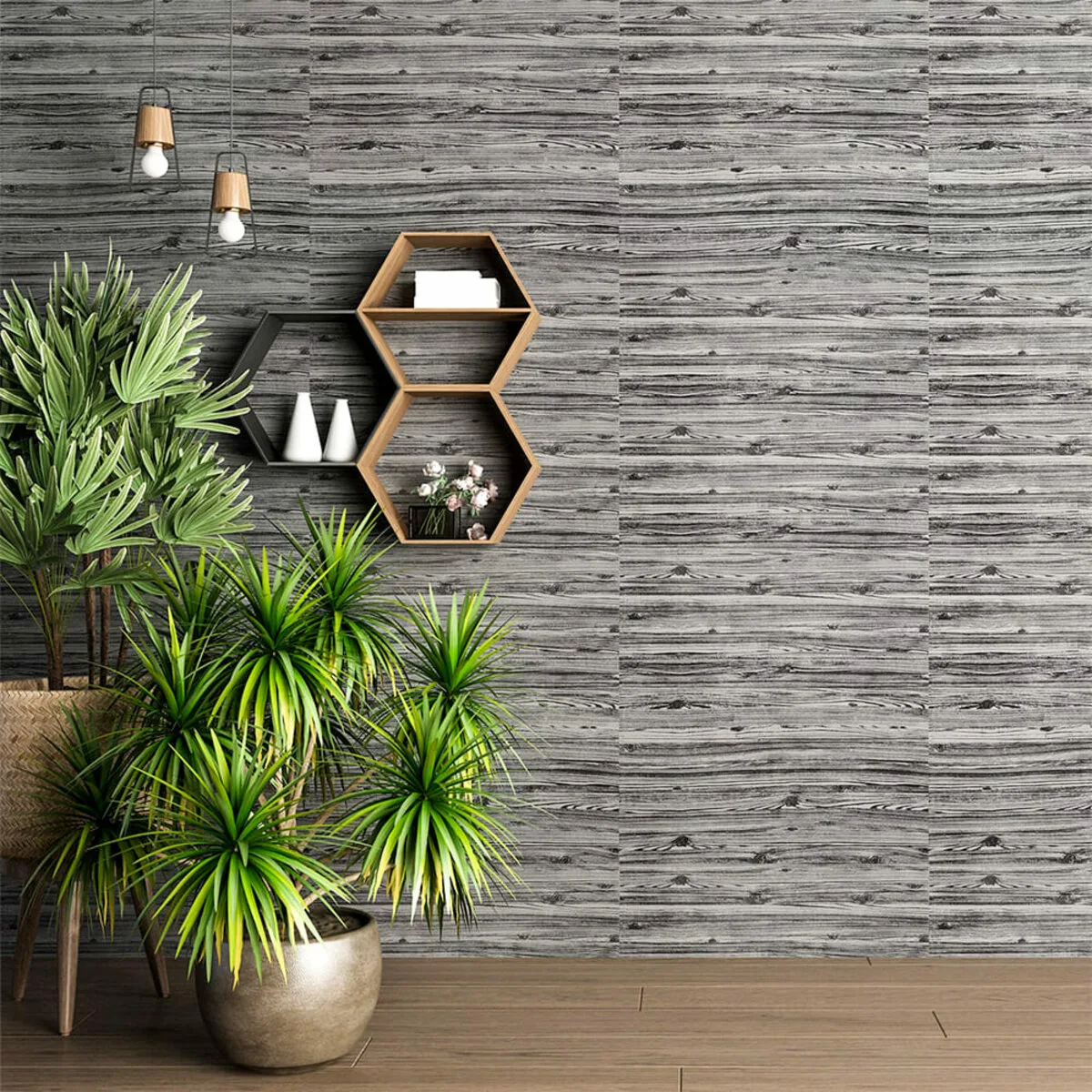 Самоклеюча 3D панель під дерево кольору зебри 2800x700x3мм SW-00001769 – зображення використання 7