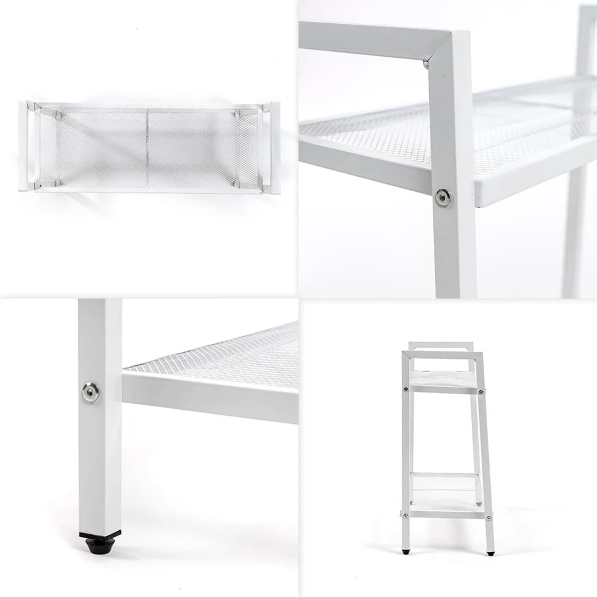 Стелаж-етажерка двоярусний з металу білий 60х26х60см SW-00002102 – зображення використання 5