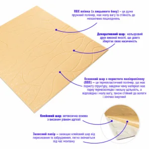 Панель 3D Beige 700х700х6mm (D) SW-00001949 – додаткове зображення 2