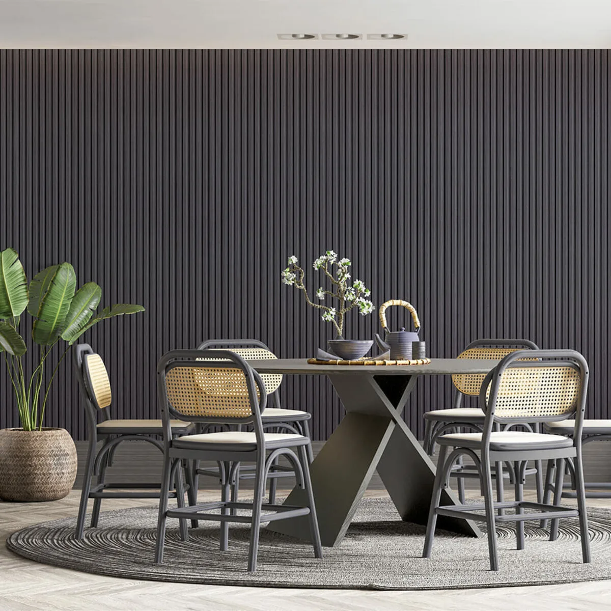 Рейка декоративна WPC стінова графіт 3000х150х9мм SW-00001871 – зображення використання 7