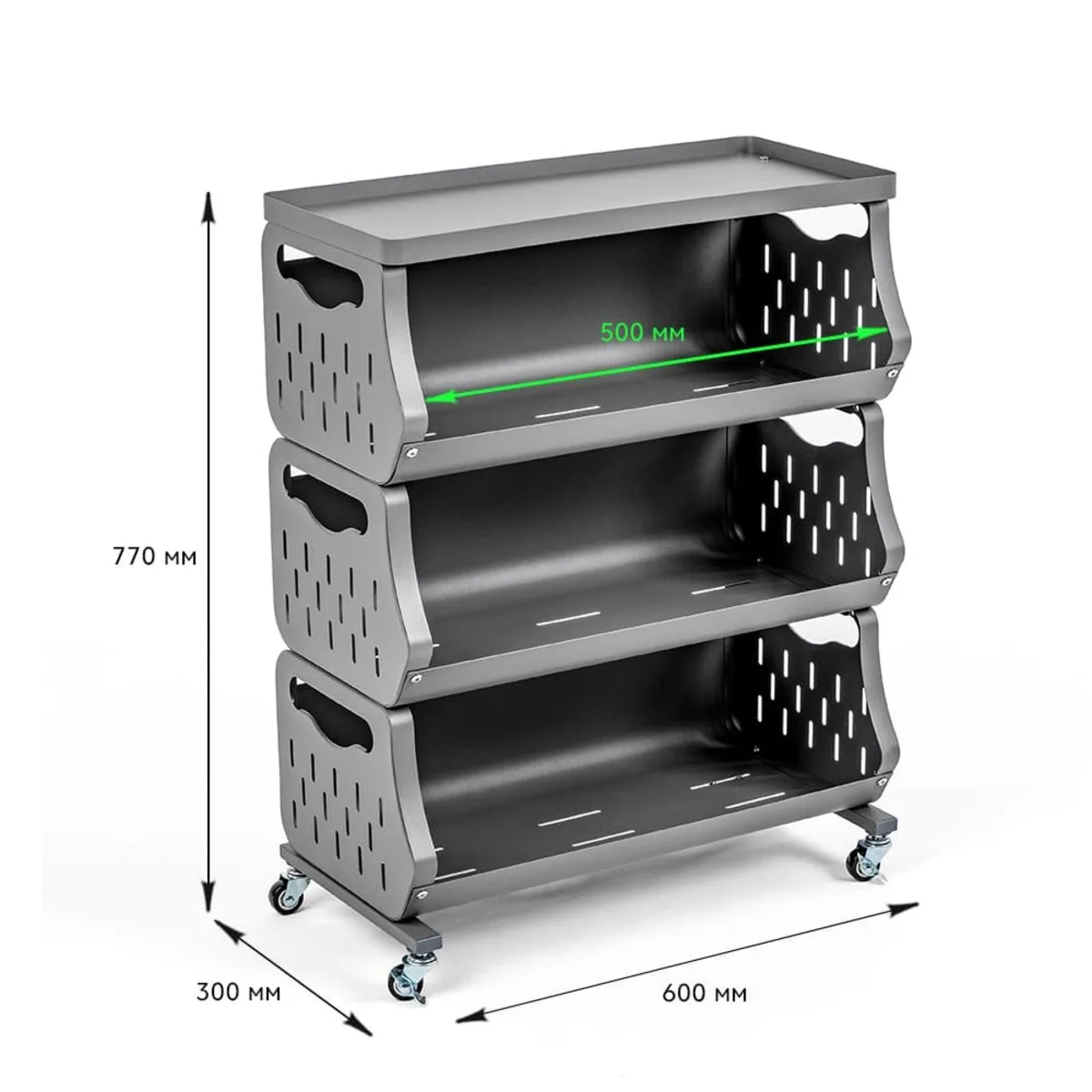 fa1d9eea3b-3_resize_1200x1200 Стелаж універсальний для зберігання триярусний 60х30х77см SW-00002259 – зображення виду 3