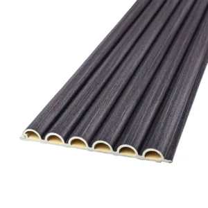 Рейка декоративна WPC кругла стінова графіт 3000х152х15мм SW-00001873
