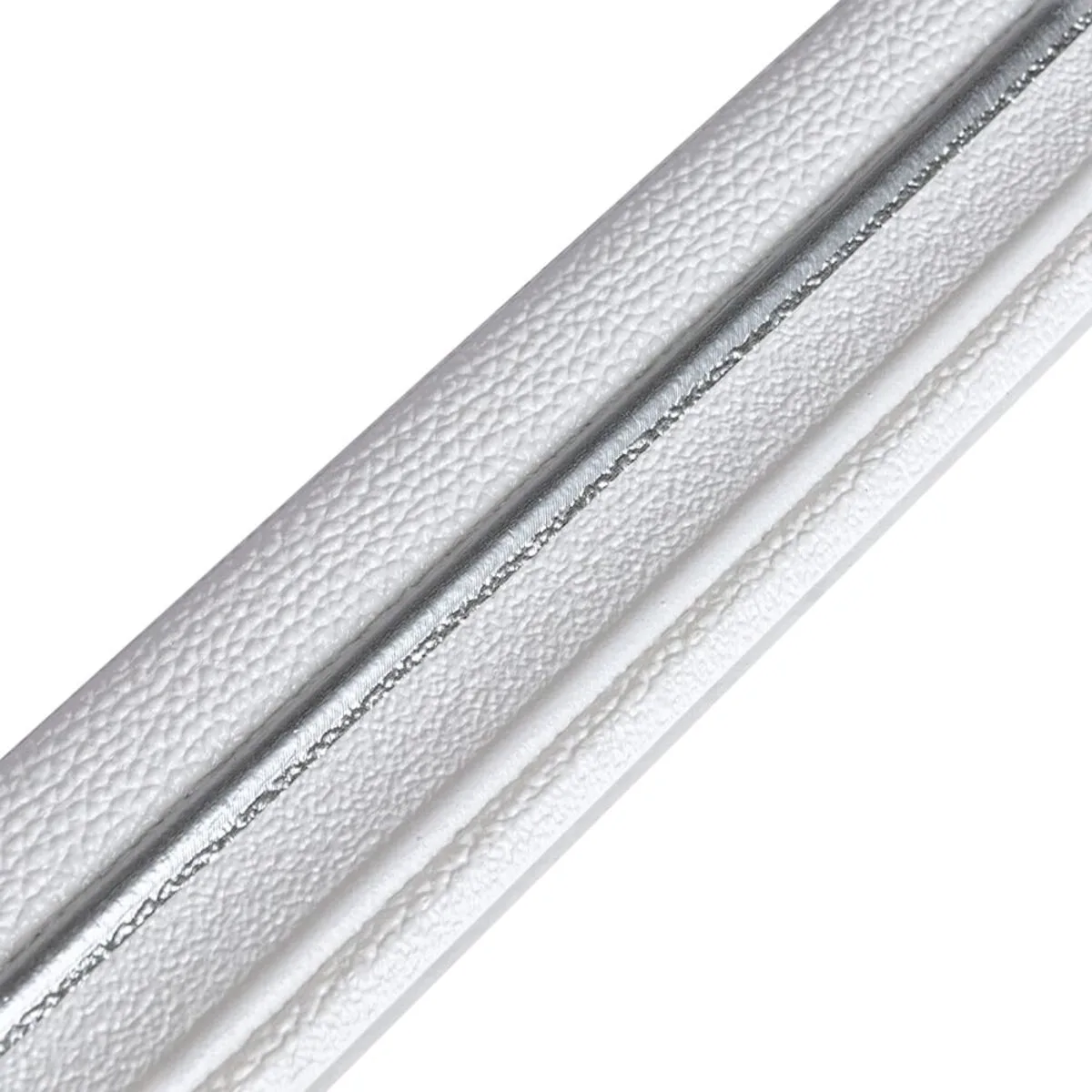 Плінтус РР самоклеючий білий з сірою смужкою 2300х70х4мм (D) SW-00001833